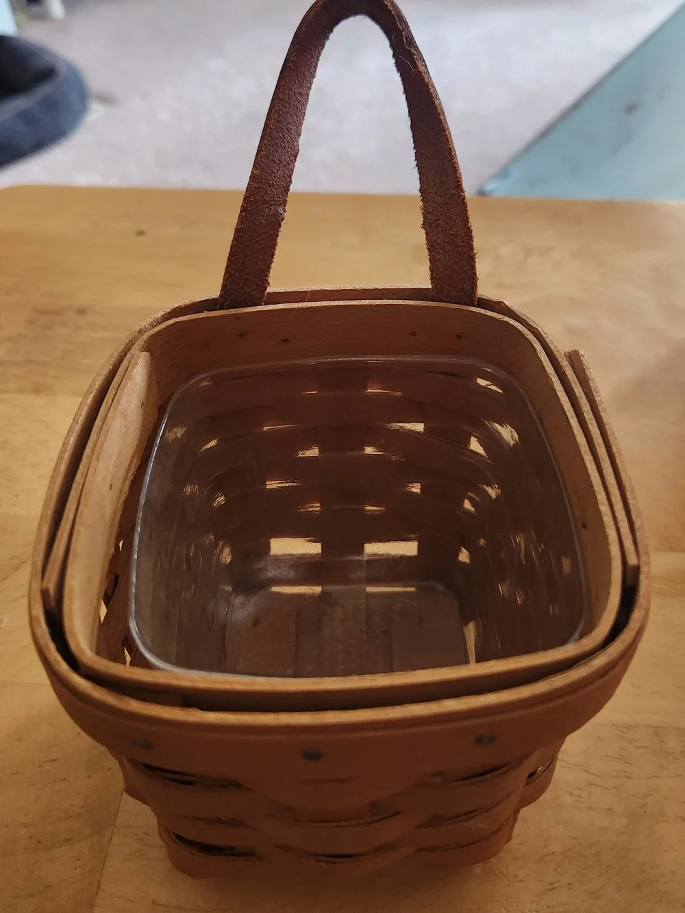 Longaberger Small Hanging Basket with Plastic Protector
